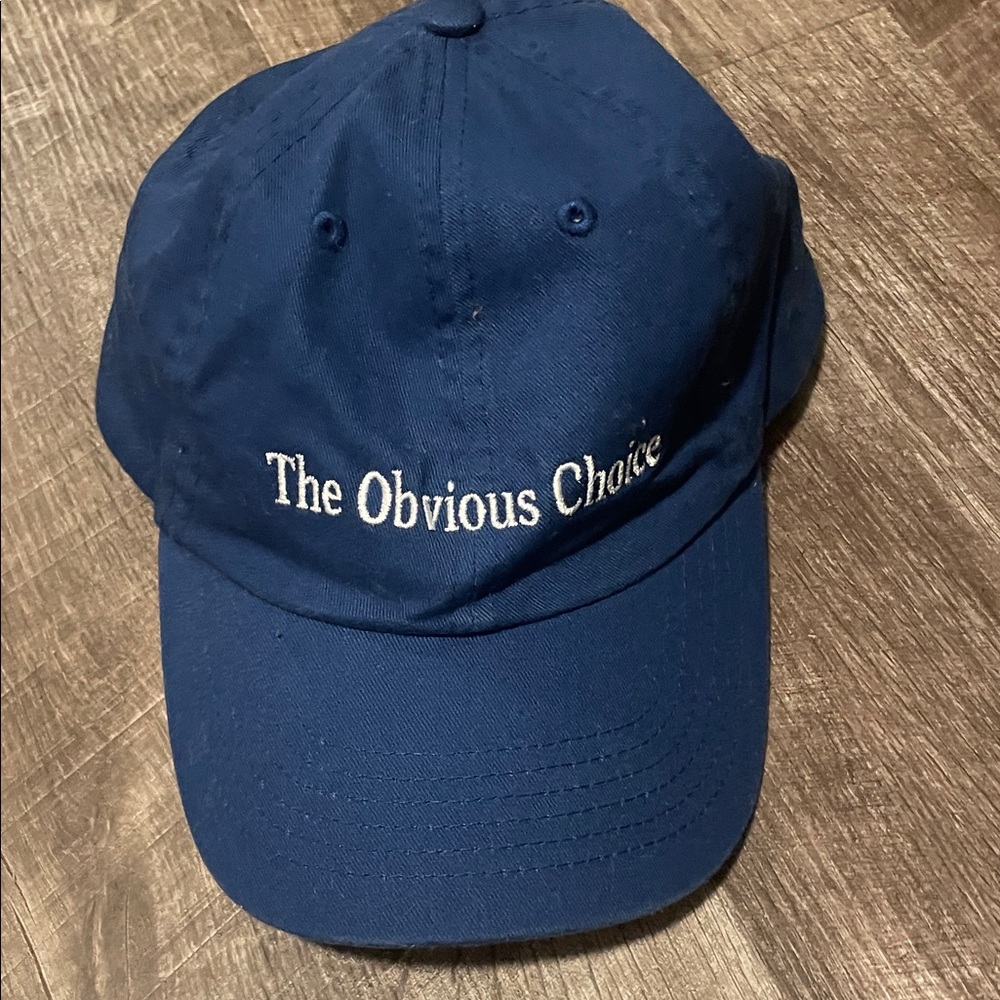 Blue Baseball Cap with Embroidered Text